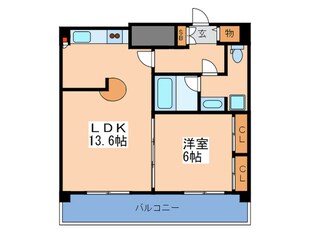 フロ－ライト南森町の物件間取画像